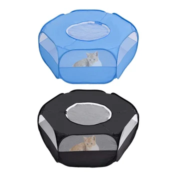 

Small Pet Cage Tent Pet Playpen with Top Cover Portable Outdoor Exercise Yard Fence Anti Escape Tent for Rabbits Cat XH8