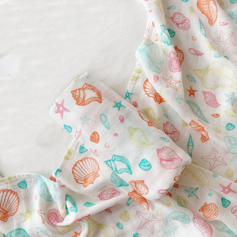 Baratos Bambú algodón bebé Swaddle multifuncional bebé muselina manta bebé recién nacidos manta cochecito manta 120*120cm