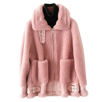 

Fashion Granule Sheep Shearing Fur coat women Long Fur jacket 2020 Autumn Winter Korean Coat Women Loose lambswool Short jacket