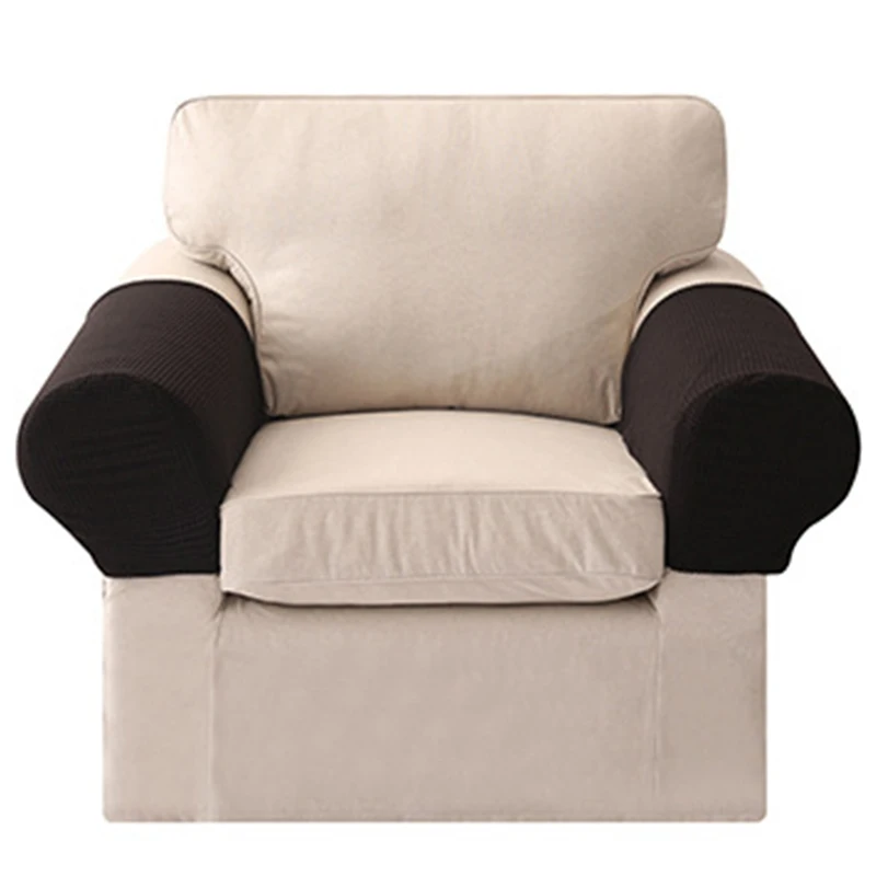 Pack of 2 Polyester Spandex Armrest Slip Covers Armchair Sofa Arms Protector