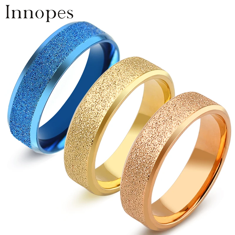 Innopes, классическое, простое, матовое, узкое/широкое кольцо, титан, для женщин, Трендовое, хвост, кольцо, серебро/розовое золото, обручальное кольцо, ювелирное изделие, подарок