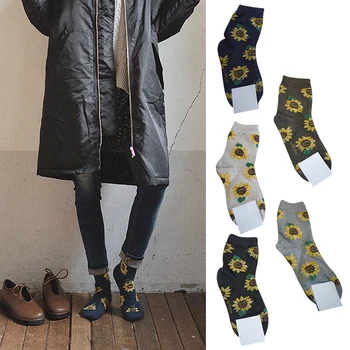 

Breathable Socks Women Men Sunflower Print Cotton Socks Women Quick Drying Funny Socks Middle Tube Crew Socks Unisex Socks YDJS