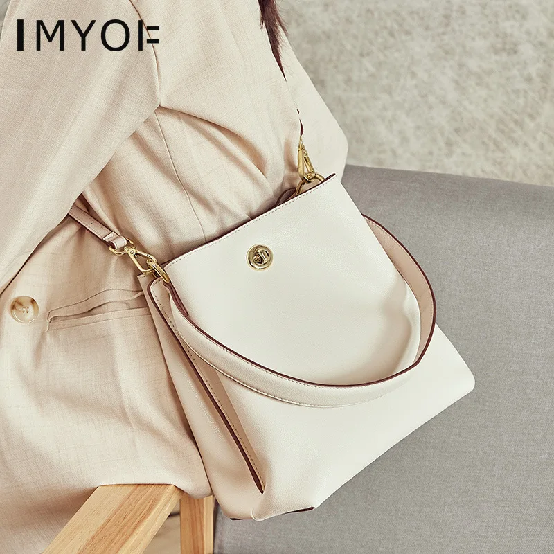 

Luxury Designer Genuine Leather Women Handbag Large Capacity Cowhide Ladies Shoulder Bucket Bag Quality Female Crossbody Bags