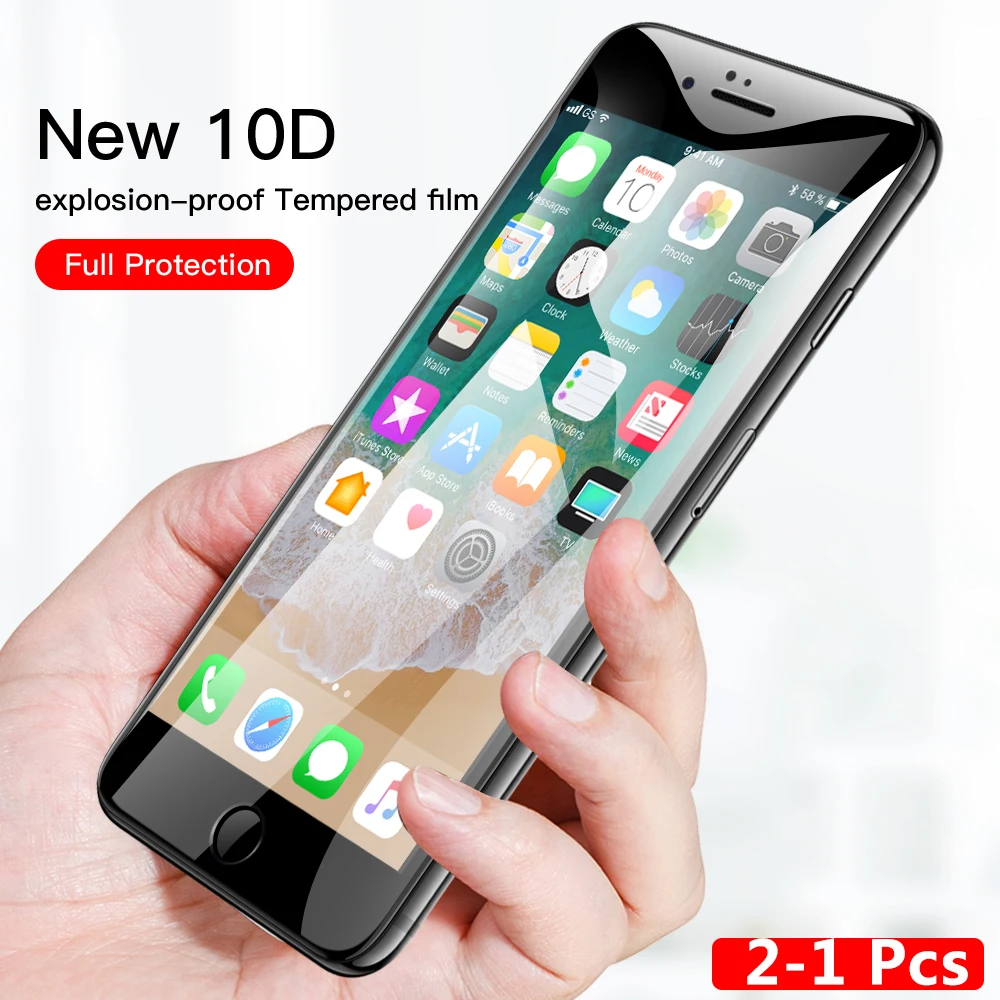 2 шт. 10D Защита экрана для iPhone 11 Pro Max X XR XS ультра полное покрытие HD закаленная