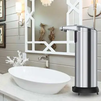 

Kitchen Bathroom Dropship 400ml Automatic Liquid Soap Dispenser Smart Sensor Touchless Electroplated Sanitizer Dispe