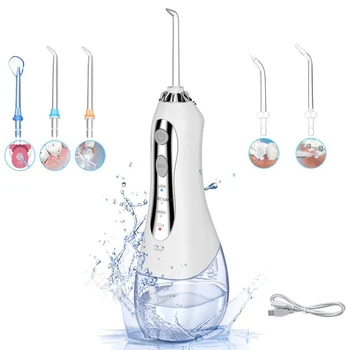 

Oral Irrigator 300ml Portable Dental Water Flosser Jet USB Rechargeable Water Floss Waterproof Irrigator Dental Teeth Cleaner