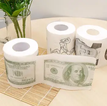

6PCS Funny One Hundred Dollar Bill Toilet Roll Paper Money Roll $100 Novel Gift