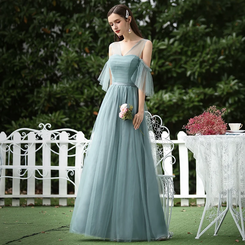 D long forest green Крест-накрест милое длинное платье для свадебной вечеринки для женщин элегантные платья невесты платья для особых случаев vestidos mujer - Цвет: D long forest green