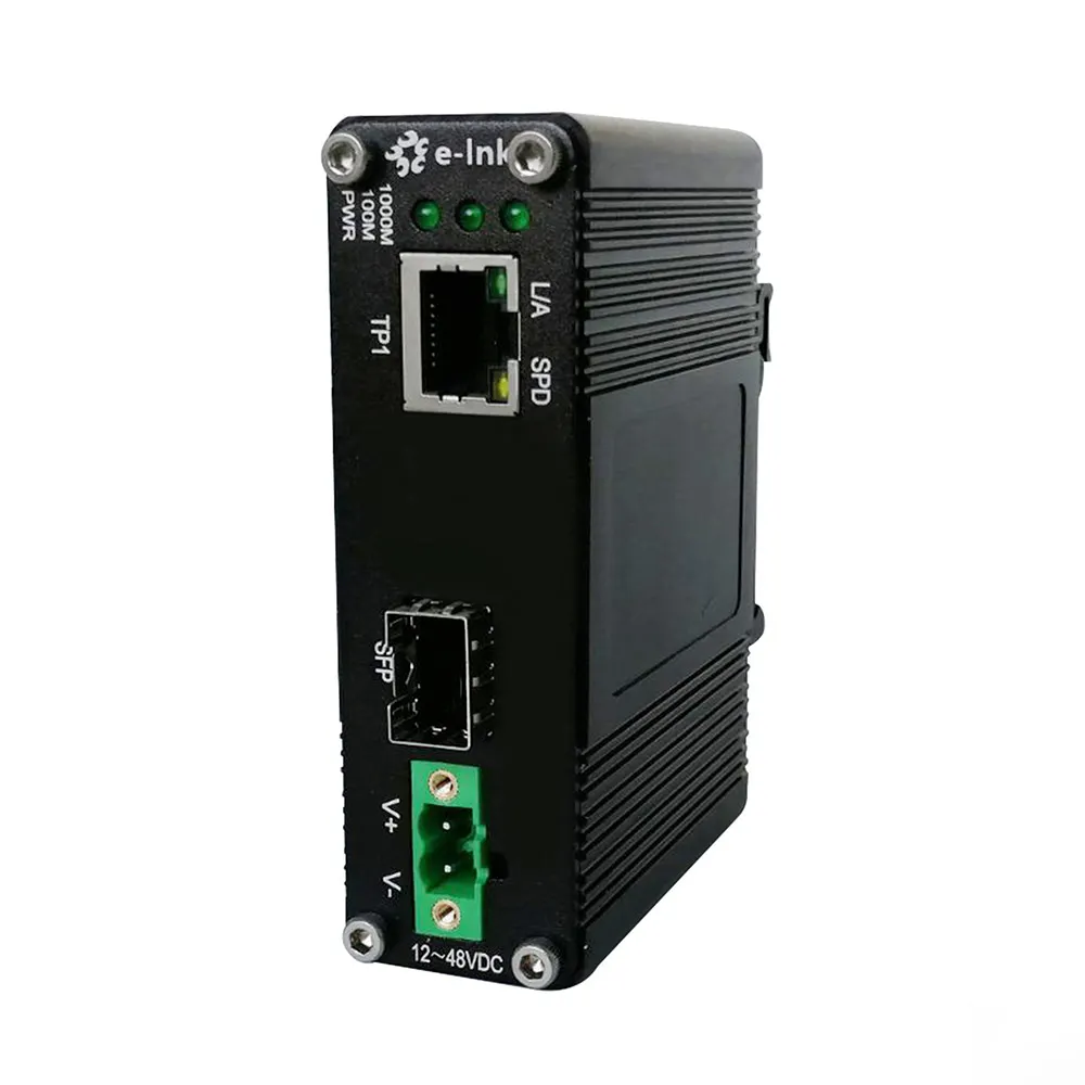 Промышленный медиа конвертер с 10/100/1000Base T на 100/1000Base X SFP Ethernet входом 12 48
