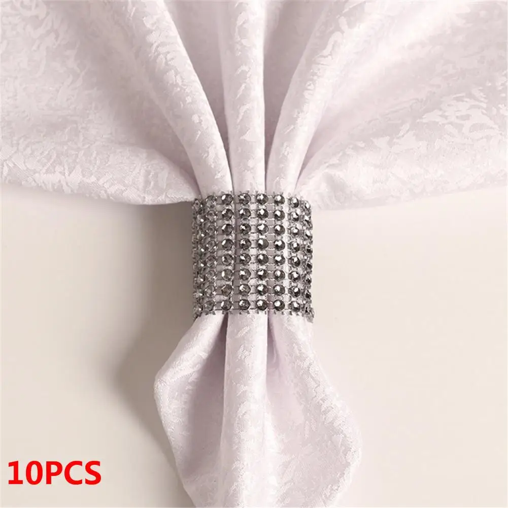 10pcs 7 12 шт. кольца для салфеток для свадьбы Алмазный держатель для салфеток чашка цветочный орнамент вечерние декор для банкетного стола аксессуары салфетка пряжка - Цвет: 10pcs 7