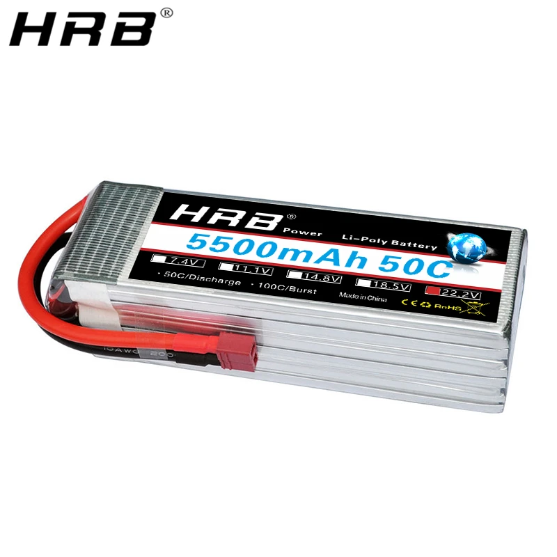 

HRB 6S 22.2V 5500mah Lipo Battery XT90 EC5 XT60 TRX T Deans For RC Racing FPV Airplanes Buggy Cars Off-Road Truck Boat Parts 50C
