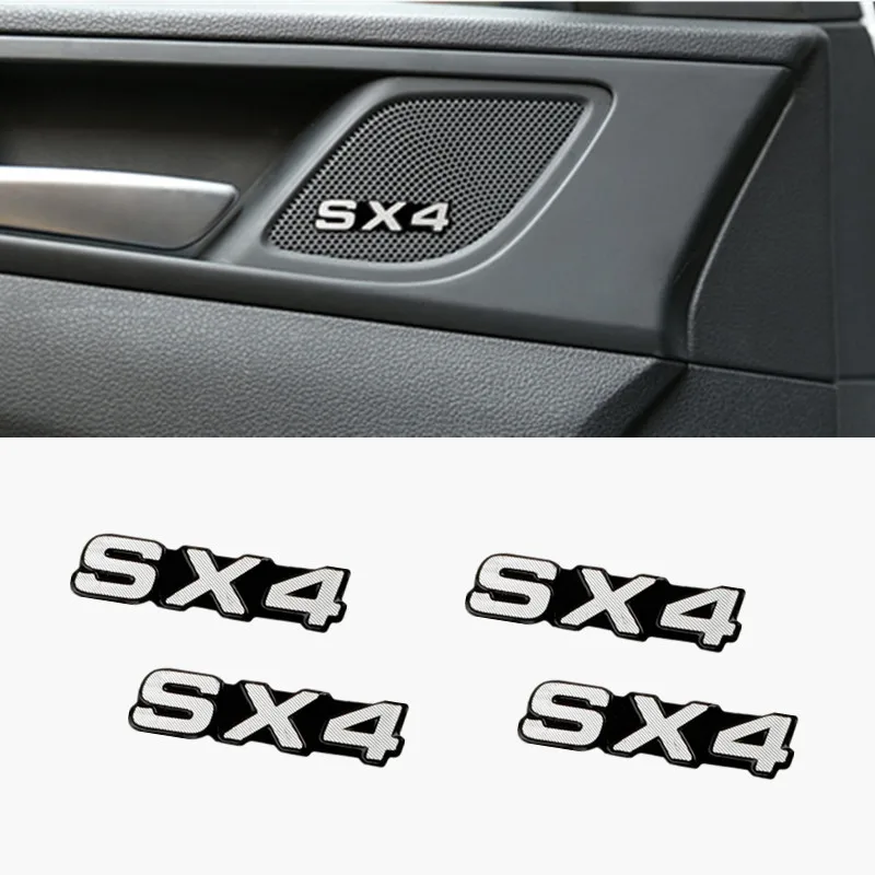 4 шт. 3D алюминиевый динамик стерео значок эмблема наклейка для Suzuki SX4