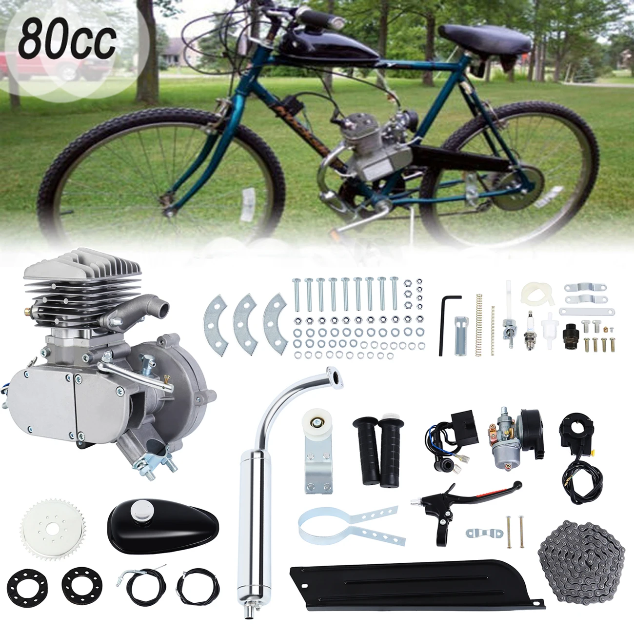 80cc Gasket Set Motorised Petrol Gas Bicycle Bike Motor Engine Pull start Kick 