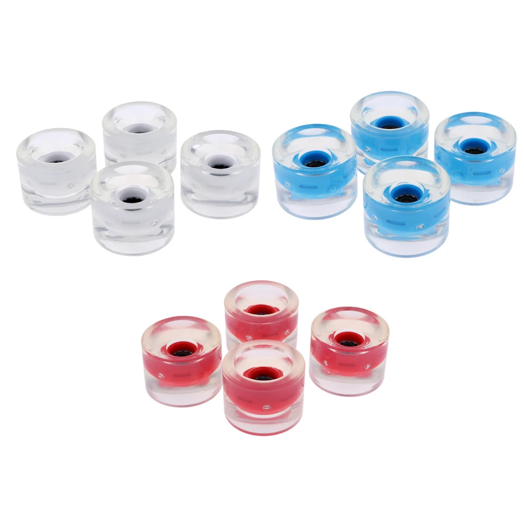 12pcs Skateboard Longboard Wheels Replacement Flashing Light Up with Magnetic Core Glow at Night Bearing Wheels 70mm