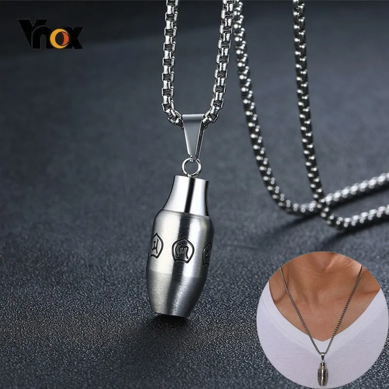 Мужская полая подвеска Vnox в виде бутылки буддистское ожерелье ювелирное изделие