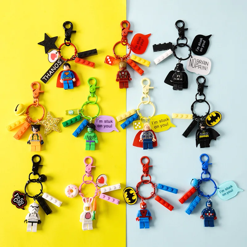 

Cute Cartoon Star Wars Jedi Knight Darth Vader Anakin Skywalker Figures Building Block Doll Keychain Pendant for Kids Toys Gift