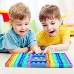 Juguetes de gran tamaño para niños y adultos, juguete sensorial de burbujas de empuje, antiestrés de silicona, herramienta de compresión para aliviar la ansiedad, educativo