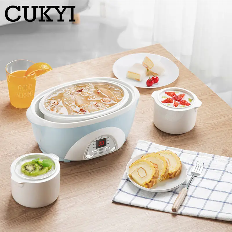 Electric slow cooker Soup Tonic baby Supplement Porridge Stew pot Water Bath Simmer Ceramic tank 2.8L Multicooker Anti-dry burn