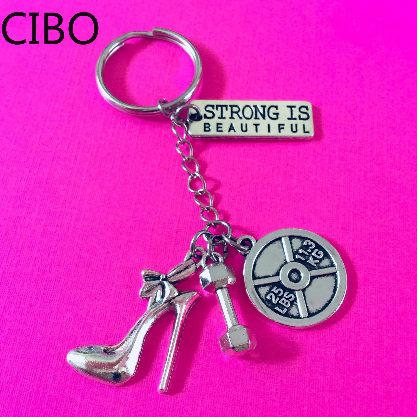 strong is beautiful keychain