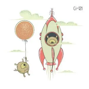 Ci-121 Rocooart маленькая татуировка светящиеся тату наклейки Мультяшные Космические Планеты поддельные татуировки для детей светящиеся водонепроницаемые временные татуировки - Цвет: Ci-121
