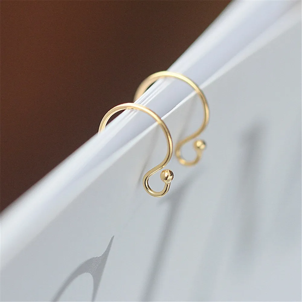 아메리칸 14K 골드 채워진 심플 귀걸이, 볼 귀걸이, DIY 액세서리