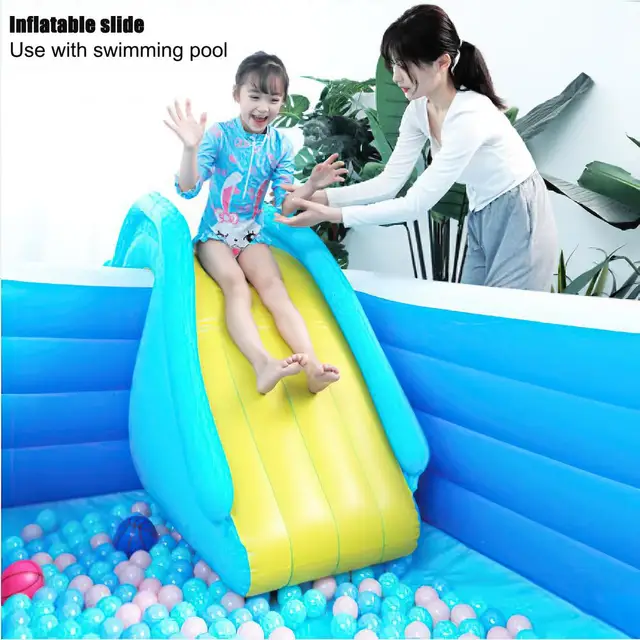 Iatable Waterslide Wider Steps Swimming Pool Supplies Slide Castle Waterslides Kids Water Play Recreation Facilit Summer Toys 1