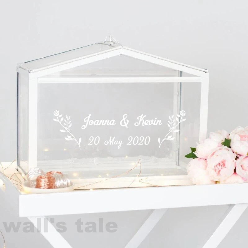 Vinyl Sticker Custom Stickers Personalized Names Date Decals For Wedding Cards and Gifts Box Art Decoration