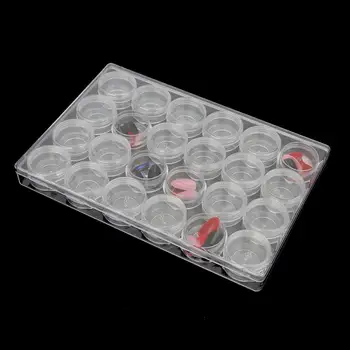 

24 Grids Rhinestone Sequins Bead Organizer Container Nail Art Decoration Round Storage Box Nails Tools