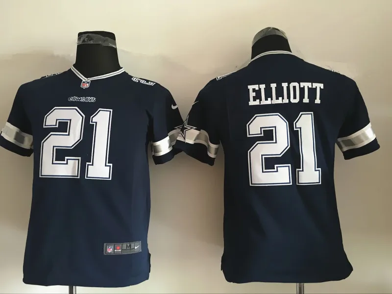 Все сшитые Молодежные Dallas s Дети 11 Cole besley 50 Sean Lee 21 Ezekiel Elliott#88 Dez Bryant Джерси - Цвет: Синий