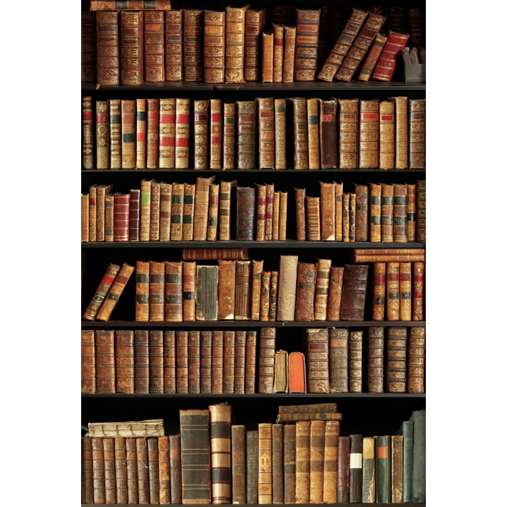 

Laeacco Bookshelf Books Retro Ocean of Knowledge Photo Backgrounds Vinyl Seamless Photography Backdrops For Photo Studio