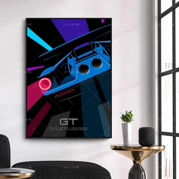 

Modern HD Art Canvas Ford GT Posters Supercar Decorative Prints Wall Painting Bedroom Living Room Frames Pictures For The Home