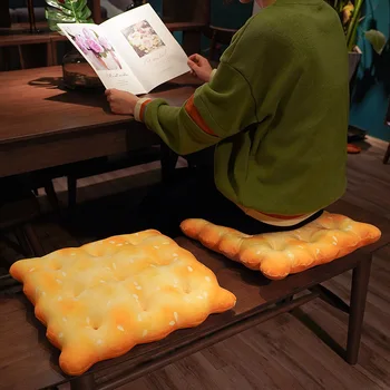 

Home Novelty Decorative pillows,Simulation Cute Soft Cookie Cushion Plush Toy Office Chair Student Cushion,Round/Square Pillow
