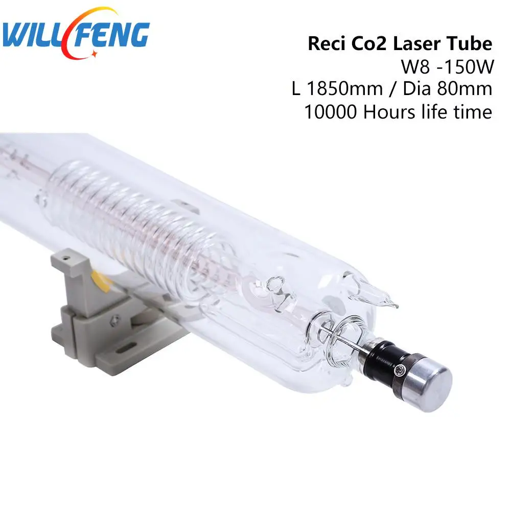 Лазерная Co2 трубка Will Feng Reci W8 180 Вт длина 1850 мм диаметр 80 для лазерного резака с ЧПУ