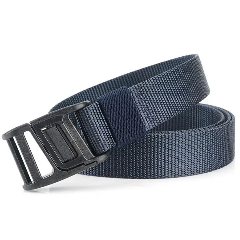 BOKADIAO Military Army Combat man Canvas Belt Magnetic buckle Tactical Belts For Men Nylon Outdoor Training Waistband male strap - Цвет: Синий