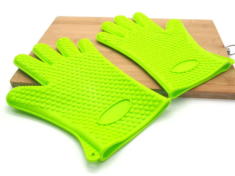 Утолщенная Пищевая силиконовая перчатка для духовки, водонепроницаемая и термостойкая перчатка для бурения барбекю, кухонные принадлежности для выпечки барбекю