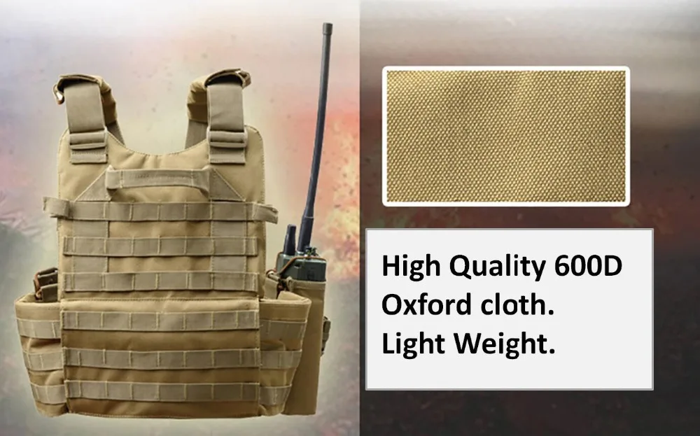 Страйкбол боевой 600D Molle тактический жилет Военная Экипировка охотничий защитный