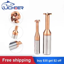 UCHEER 1pc codolo tipo T scanalatura fresa 4 6 8 10mm acciaio al tungsteno scanalatura punte del Router fresa per utensili CNC