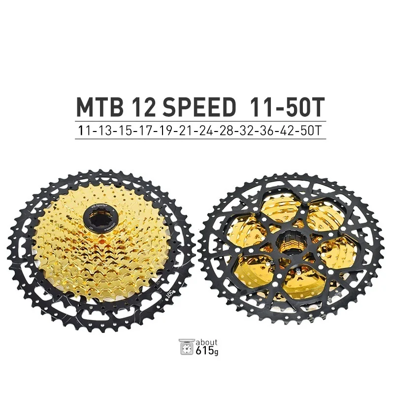 MTB 10 11 12 скоростная кассета с широким соотношением свободного хода Звездочка для горного велосипеда 11-40T 42T 46T 50T совместима с Shimano Sram sunracing - Цвет: 12S 11-50T