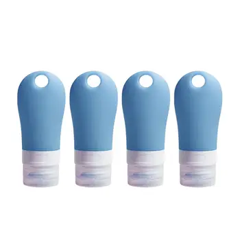 

4Pcs 60ml Silicone Refillable Bottle Portable Leak-proof Anti-fall Travel Hand Sanitizer Bottle Press For Lotion Shampoo