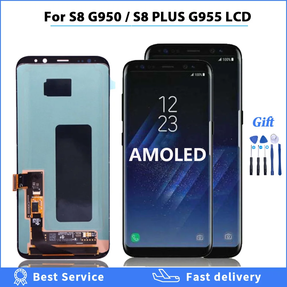 ЖК-дисплей Super Amoled для Samsung Galaxy S8 plus G950 G950F G955fd G955F G955 с сенсорным экраном и очень