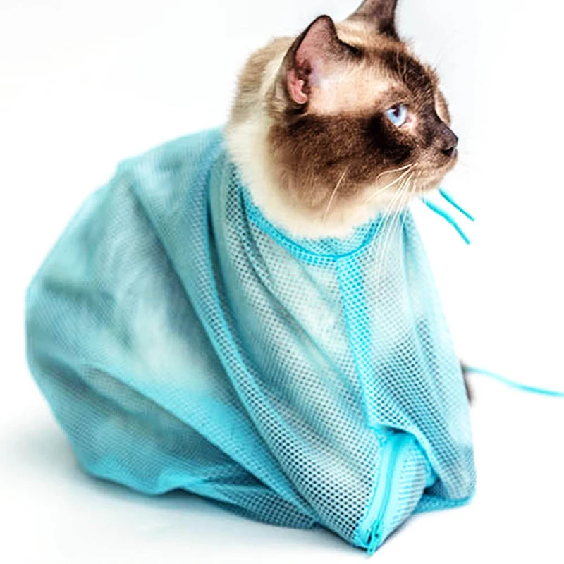 Прочный анти-сломающийся отрегулированный шнурок сетка Pet Cat сдержанная сумка для мытья в ванне гвозди анти царапины режущие чистящие мешки