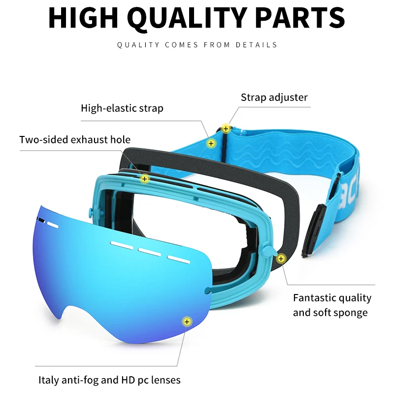 Брендовые лыжные очки для мужчин и женщин, очки для сноуборда, для катания на лыжах, UV400, анти-туман, лыжная маска, лыжные очки, очки для снегохода