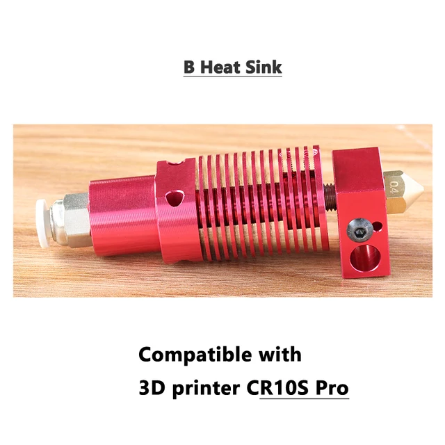 3D Printer Parts Extruder Hotend Kit Aluminum Heat Block Mk8 Nozzle  Without Heater Thermistor for Ender-3/CR-10/CR 10S Pro CR-10S Pro B