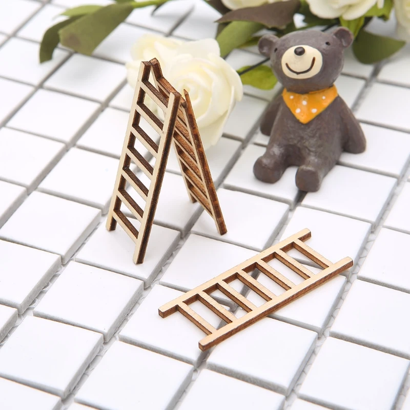

3Pcs Wood Stairs DIY Miniature Mini Craft Ornaments Micro Landscape Home Decor 634E