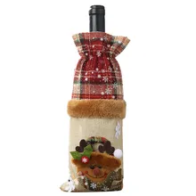 Рождественское украшение для дома Санта Клаус винная бутылка набор сумка для шампанского настольный декор для ужина вечерние принадлежности 0816