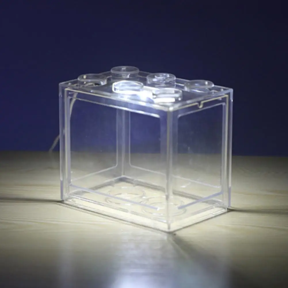 LanLan мини аквариум с подсветкой для домашнего офиса чайный столик украшение - Цвет: Fully transparent