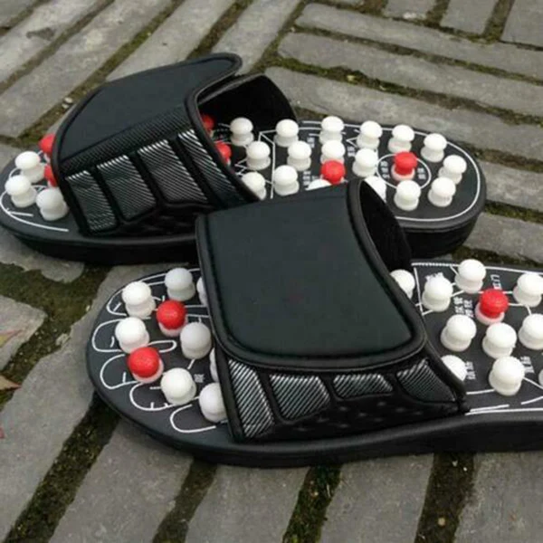 Акупунктурные массажные тапочки сандалии для мужчин акупрессуры ног терапия