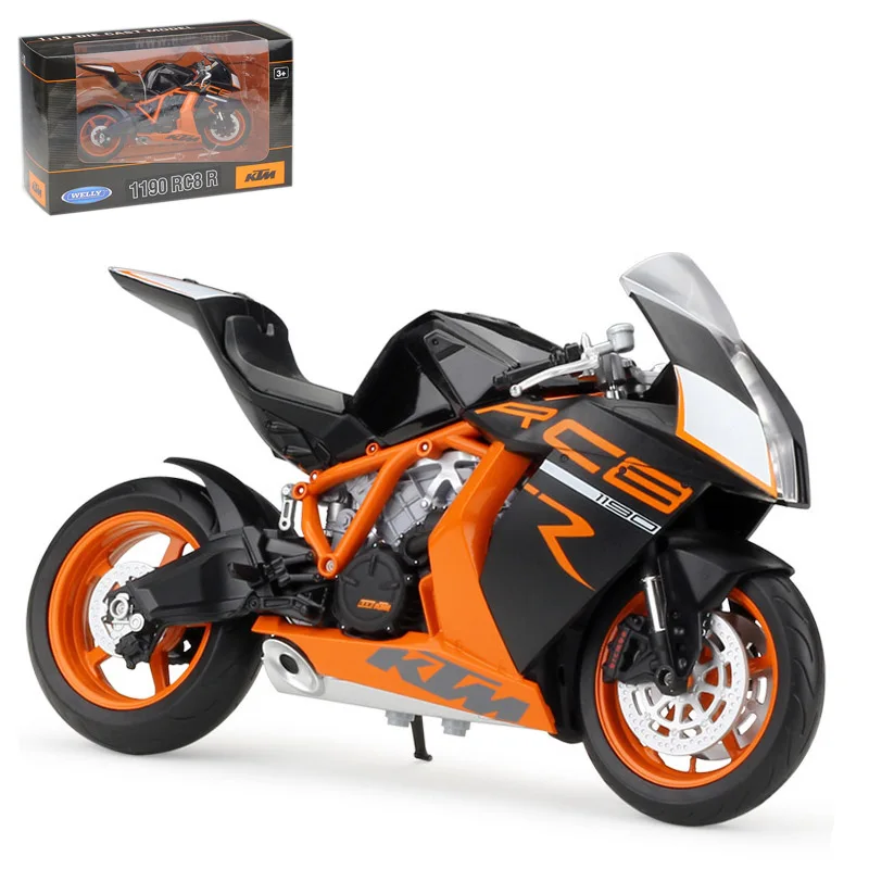 Children's Toys WELLY 110 KTM 1190 RC8 R Model Car Simulation Alloy Metal Toy Motorcycle Gift