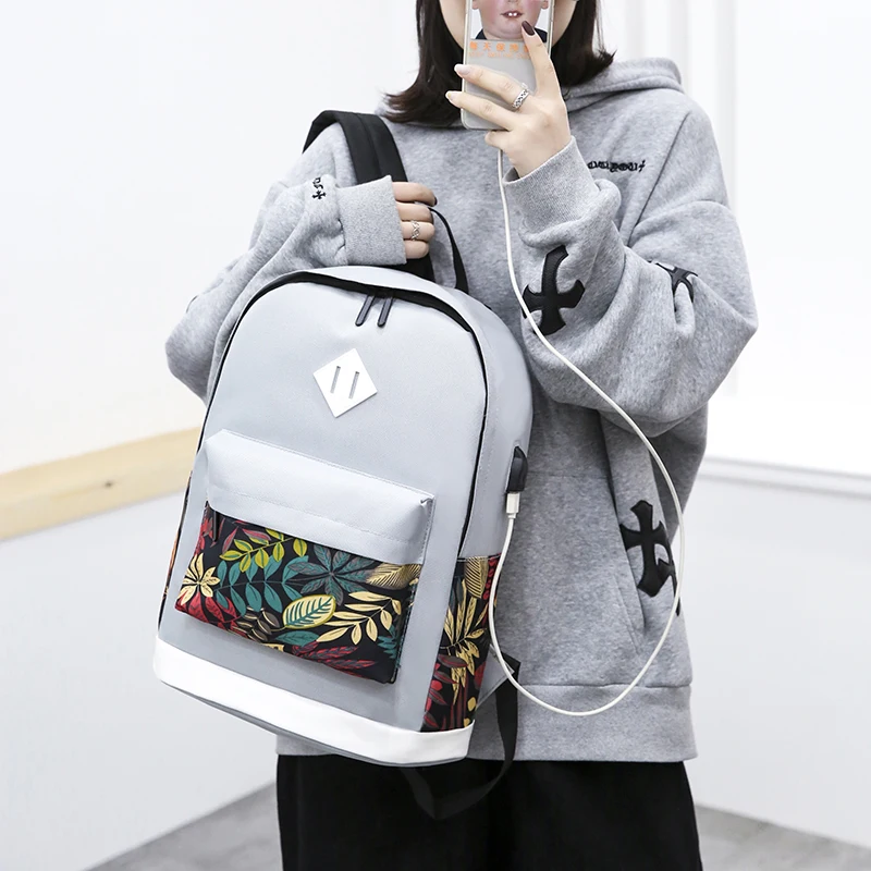 

2022 New Nylon Cloth Usbcharging Backpack Women Big Capacity Backpacks Casual Backpackstudent Notebook Bag