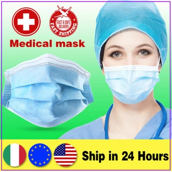 

Print Non-woven 3 layers Anti-dust Masks Disposable Safe Breathable Face Mouth Mask Kids Adult Ear loop Filter Masks Dropship